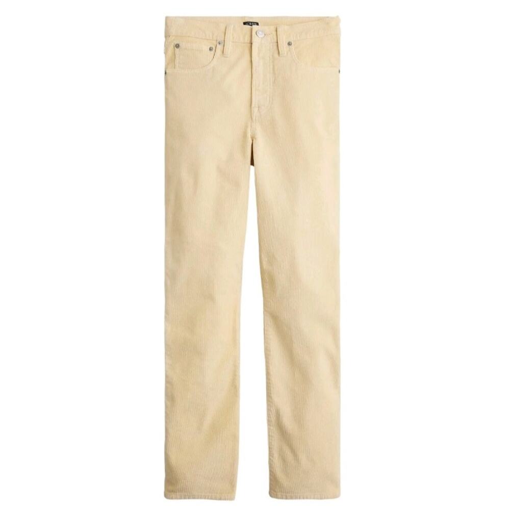 J Crew Vintage Slim Straight Corduroy Pants Pale Bone Cream Off White Cotton 29